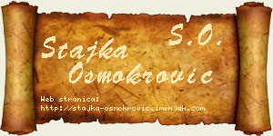 Stajka Osmokrović vizit kartica